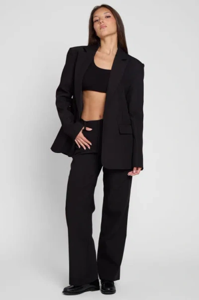 Leau Classic Column Oversized Blazer In Black
