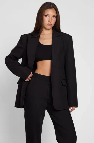 Leau Classic Column Oversized Blazer In Black