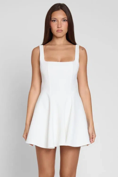 Leau Sloane Square Neck Corset Mini Dress In White