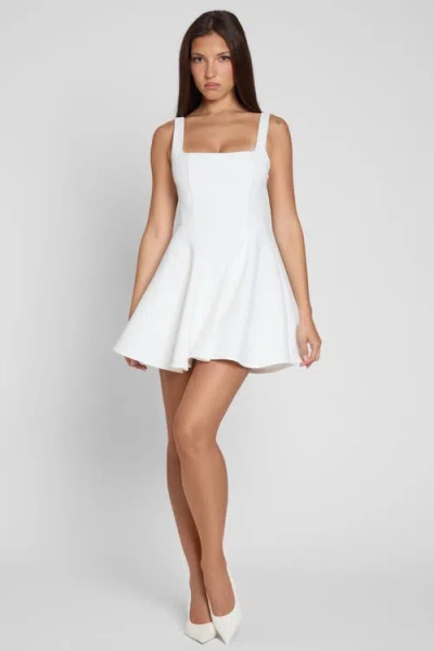 Leau Sloane Square Neck Corset Mini Dress In White