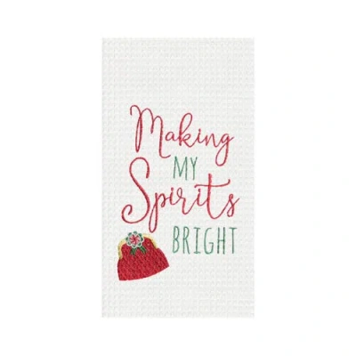 C & F Home C&f Home Making Spirts Bright Embroidered Waffle Weave Kitchen Towel In Multi