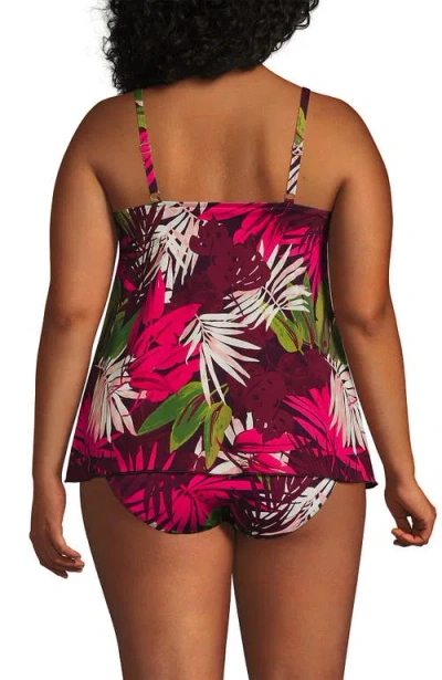 Lands' End Plus Size Tulip Hem Tankini Top In Red