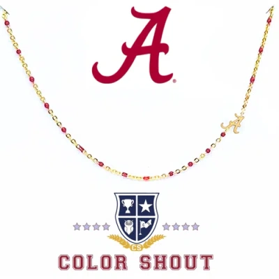 Color Shout University Of Alabama Side Necklace In Gold