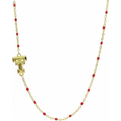 Color Shout Texas Tech University Side Necklace In Gold