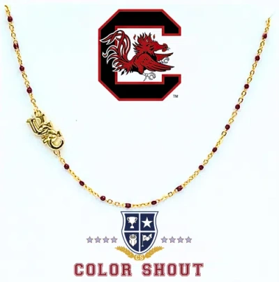 Color Shout University Of South Carolina Side Necklace In Gold