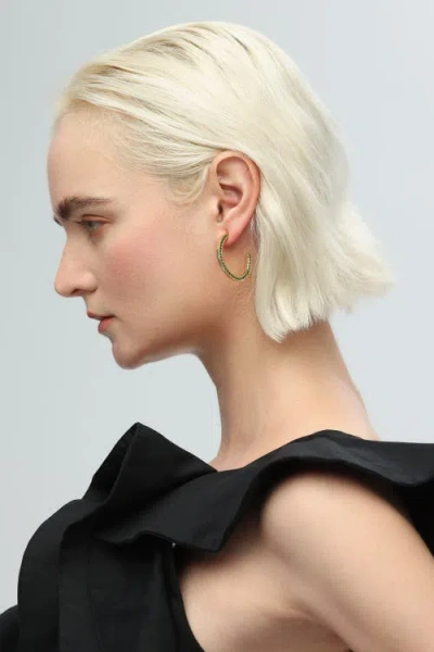 Classicharms Cubic Zirconia Molten C Hoop Earrings In Gold