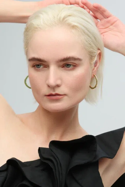 Classicharms Cubic Zirconia Molten C Hoop Earrings In Gold