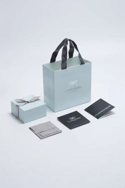 Classicharms Crescent Baguette Cubic Zirconia Stud Earrings In Metallic