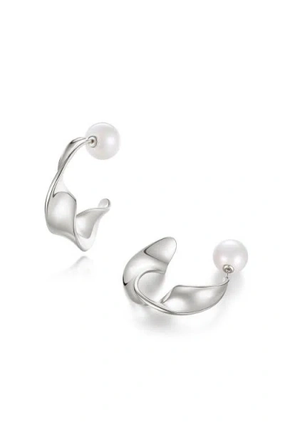 Classicharms Chunky Wave Hoop Earrings In Metallic