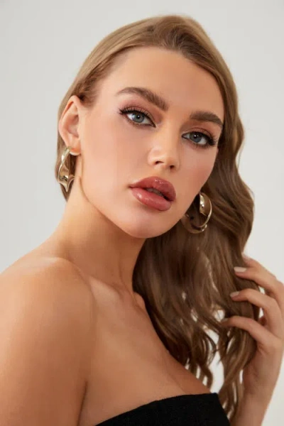 Classicharms Chunky Wave Hoop Earrings In Metallic