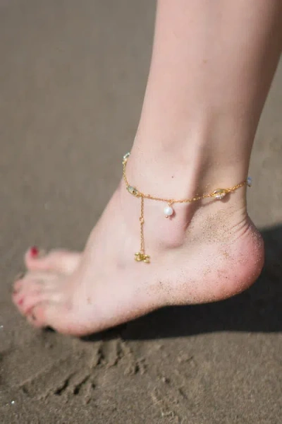 Classicharms Lucia Shell Whisper Anklet In Gold