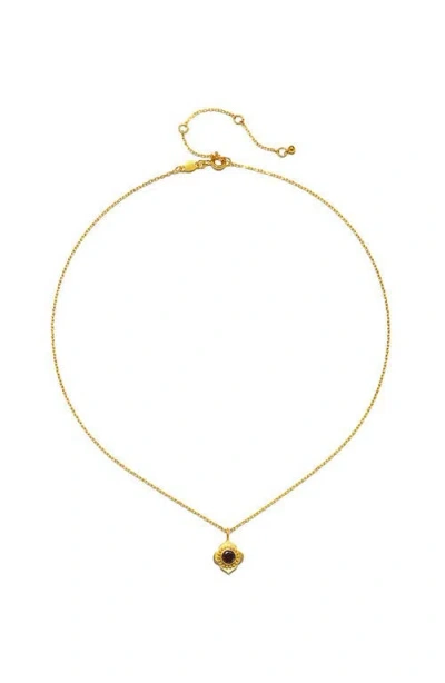 Satya Jewelry Spiritual Strength Garnet Lotus Necklace In Red