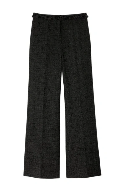 Sandro Tweed Suit Trousers In Black
