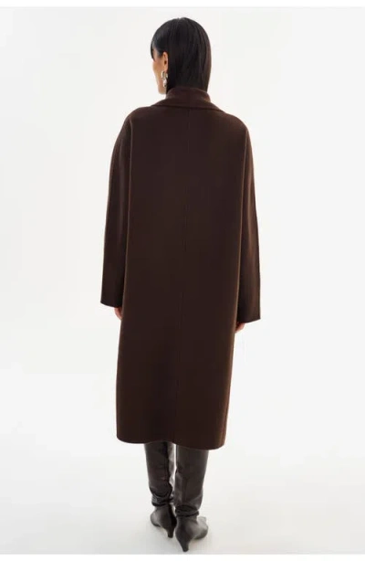 Lamarque Thara | Shawl Collar Wool Coat In Brown
