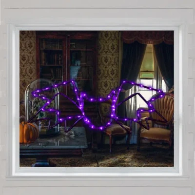Northlight 23.5in Led Lighted Bat 4-function Halloween Window Silhouette In Purple