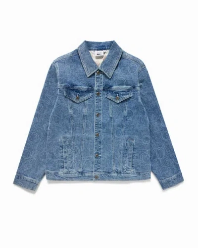 Samii Ryan Smiley Oversized Denim Jacket In Blue