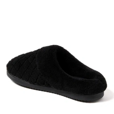 Dearfoams Darcy Quilted Cuff Velour Clog Slipper In Black
