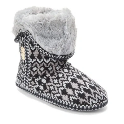 Dearfoams Beth Faux Fur Fold Down Fuzzy Bootie Slipper In Multi
