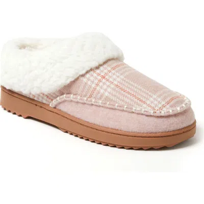 Dearfoams Nyla Felted Plaid Moccasin Toe Clog Slipper In Multi