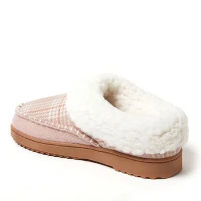 Dearfoams Nyla Felted Plaid Moccasin Toe Clog Slipper In Multi