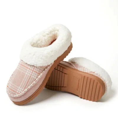 Dearfoams Nyla Felted Plaid Moccasin Toe Clog Slipper In Multi