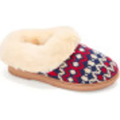 Dearfoams Hannah Festive Knit Womens Memory Foam Clog Slippers In Red