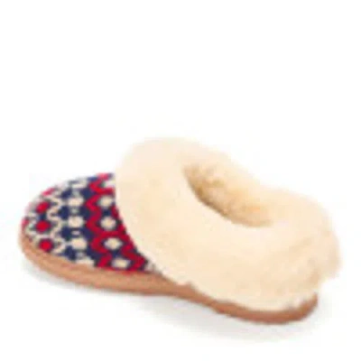 Dearfoams Hannah Festive Knit Womens Memory Foam Clog Slippers In Red