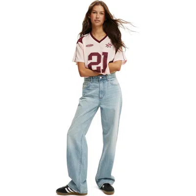 Cotton On V Neck Regular Cropped Graphic Tee In White