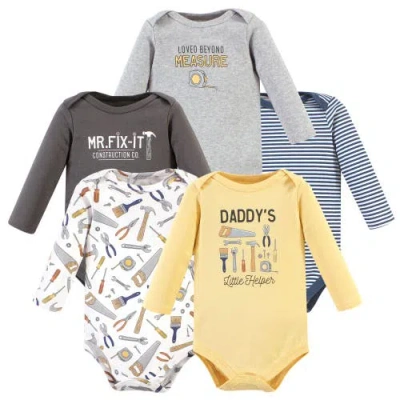 Hudson Baby Five-piece Collection Of Long-sleeve Cotton Bodysuits In Multi