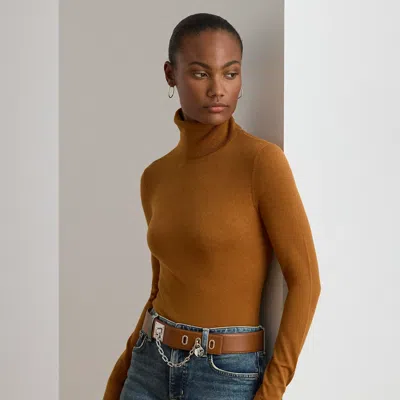 Ralph Lauren Women's Silk-blend Turtleneck Sweater In Brown