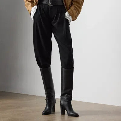 Ralph Lauren Jeanne Wool Gabardine Pant In Black