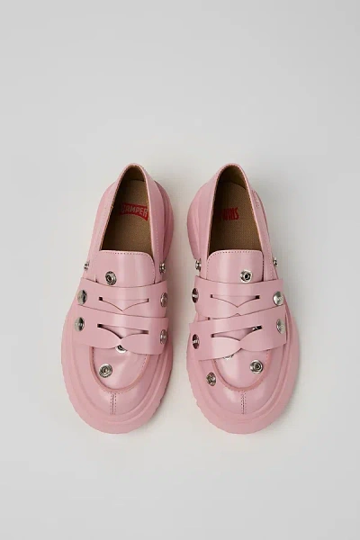 Camper Walden Stud Double Penny Loafer In Pink