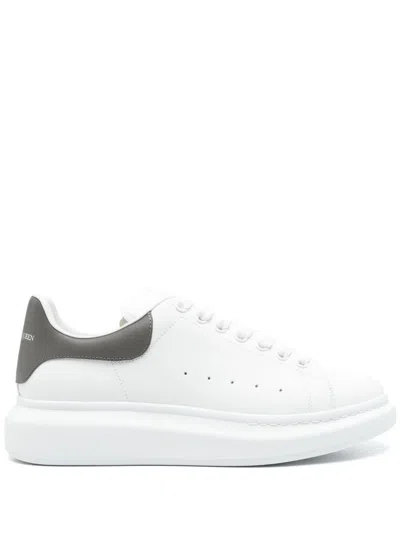 Alexander Mcqueen Men White Oversize Sneakers With Flat Laces And Contrasting Heel With Logo Letteri In Multi