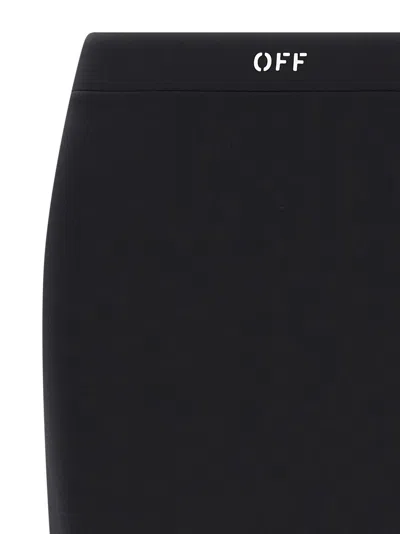 Off-white Black Pencil Skirt With Off Logo