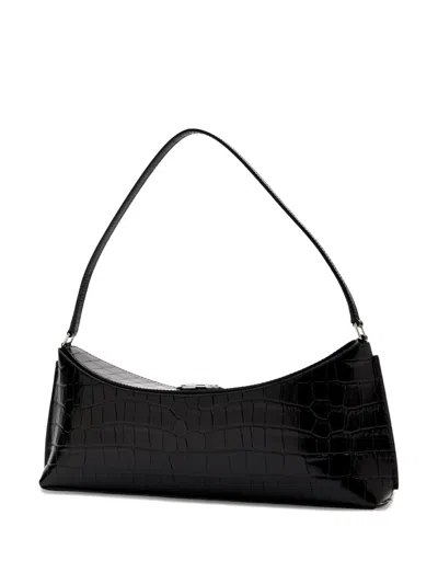 Jacquemus Le Calisson Crocodile-effect Leather Shoulder Bag In Black
