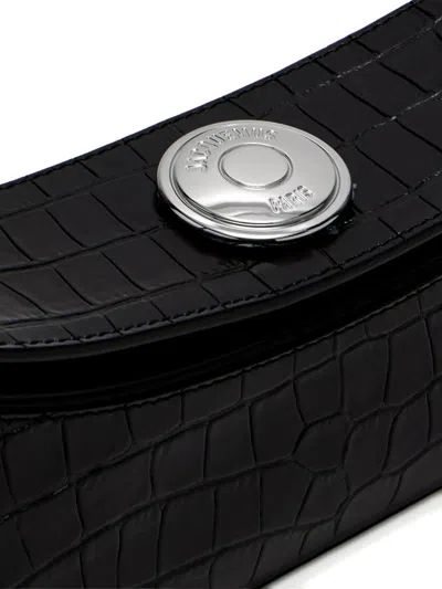 Jacquemus Le Calisson Crocodile-effect Leather Shoulder Bag In Black