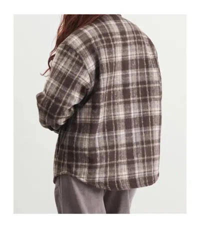 Dunst Brown Checkered Shirt With Front Logo Patch In Flannel Man In Brown