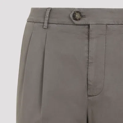 Brunello Cucinelli Pleated Front Trousers Straight Leg Design In Gray