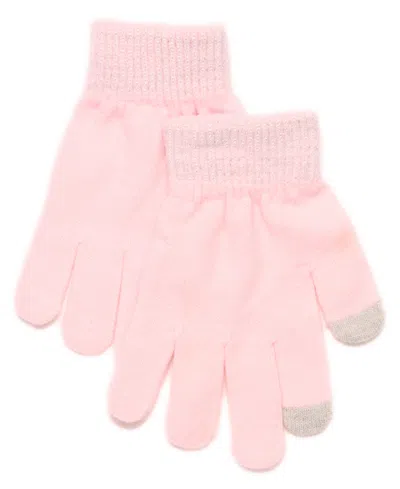 Inmocean Big Girls 3-piece Color Block Rainbow Sugar Sweetheart Snuggle Beanie, Scarf And Gloves Set In Pink