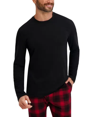 Hanes Men's Big And Tall X Temp Micro Fleece Pajama Set In Black