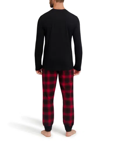 Hanes Men's Big And Tall X Temp Micro Fleece Pajama Set In Black