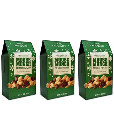Harry & David Dark Chocolate Moose Munch Gable Boxes, 3 Pack In Green