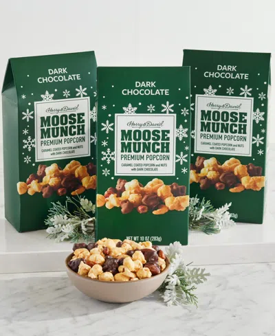 Harry & David Dark Chocolate Moose Munch Gable Boxes, 3 Pack In Green
