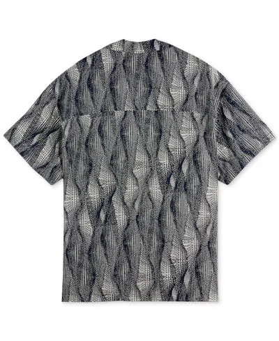 Scotch & Soda Men's Relaxed Fit Short Sleeve Marble Print Button-front Camp Shirt In Multi