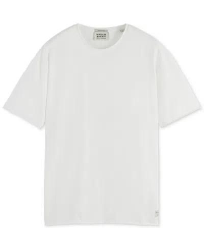 Scotch & Soda Men's Short Sleeve Raw Edge Crewneck T-shirt In White