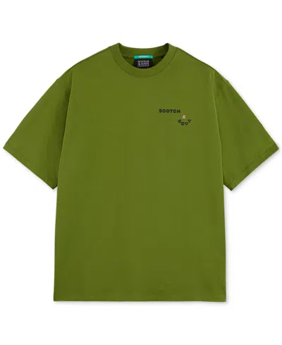 Scotch & Soda Men's Relaxed Fit Short Sleeve Graphic T-shirt In Green
