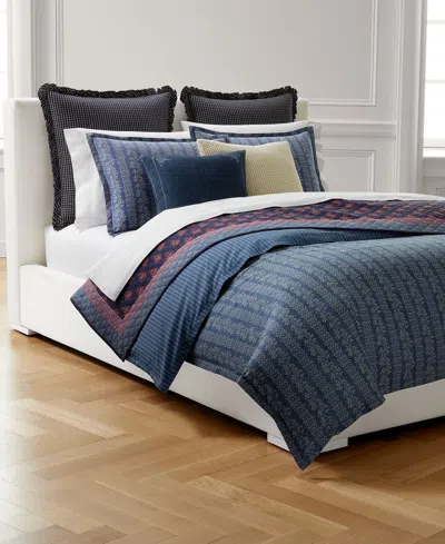 Ralph Lauren Gena Soft Cotton Reversible 3-pc. Duvet Cover Set, Full/queen In Multi