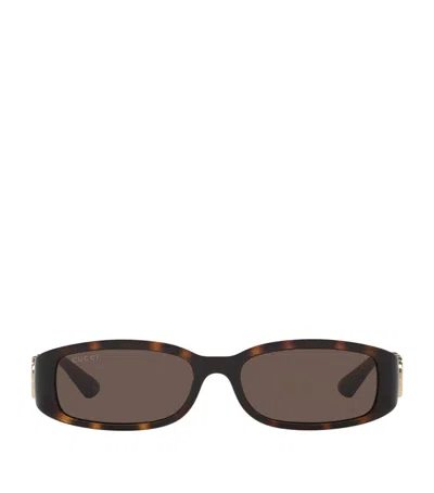 Gucci Eyewear Rectangle Frame Sunglasses In Brown