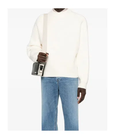 Jacquemus Le Sweater Brode Logo-embroidered Fine-knit Jumper In White