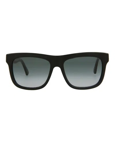 Pre-owned Gucci Rectangleframe Acetate Sunglasses In Black Black Grey (gg0158sn/30013800/001)